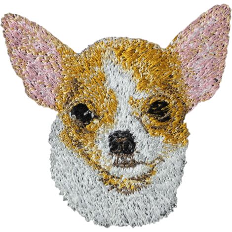 Kurzhaar-Chihuahua - Aufnäher in Hundeform, bestickter Aufnäher, einzigartige Dekoration für einen Rucksack von Art-Dog