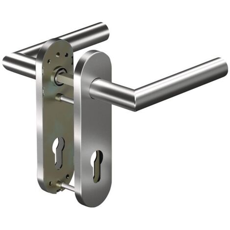 Kurzschildgarnitur CORE+ 8906 8 mm/7051K 72MM Alu.F1 PZ rd Drückergrt.