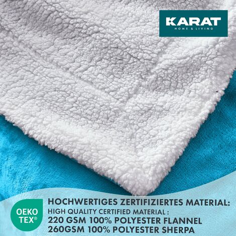 Kuscheldecke Glory Doppelseitig Himmelblau 220 x 240 cm