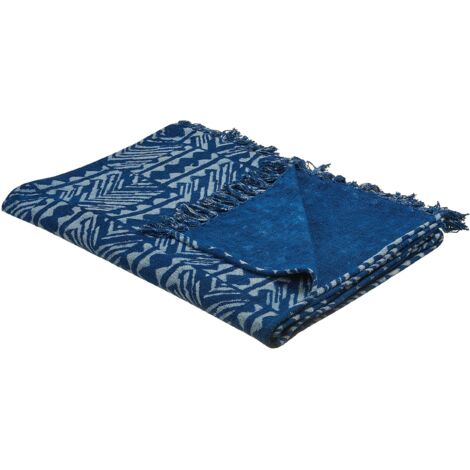 Kuscheldecke SHIVPURI Baumwolle 130 x 180 cm Blau