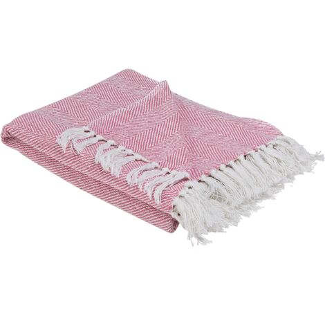 Kuscheldecke TANGIER Baumwolle 130 x 160 cm Rosa