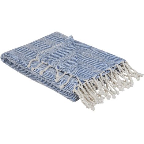 Kuscheldecke TILMI Baumwolle 130 x 160 cm Blau