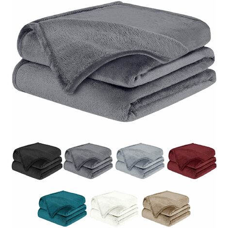 Kuscheldecke – weiche Fleecedecke, als Tagesdecke oder Bettdecke,130x150cm Wohndecke oder Sofa Überwurfdecke, Kuscheldecke flauschig, Outdoor Decke Schwarz
