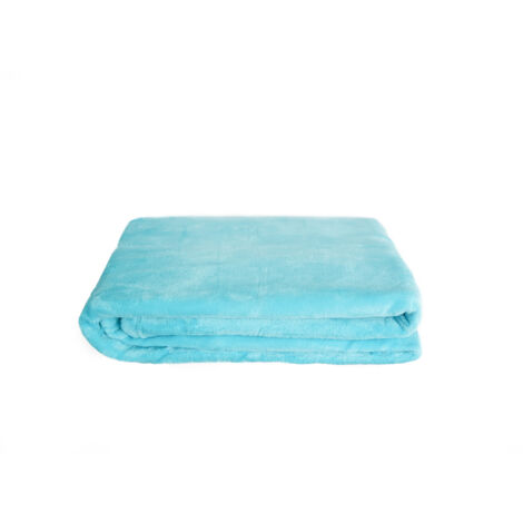 Kuschelige Decke 220x240 cm Fleecedecke Wohndecke aus Polyester Tagesdecke Petrol