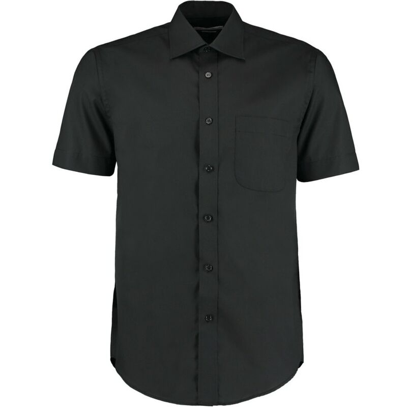 KK102 Men's 15in Short Sleeve Black Oxford Shirt - Black - Kustom Kit