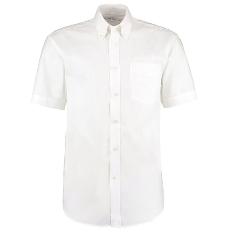 KK109 Men's 17.5IN Short Sleeve White Oxford Shirt - Kustom Kit