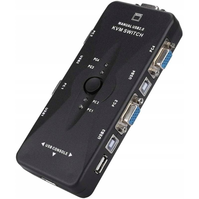 KVM VGA 4x1 commutateur 3xUSB HUB BOÎTIER