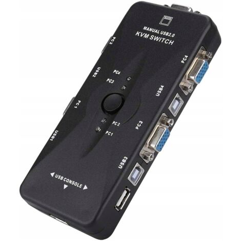 KVM VGA 4x1 commutateur 3xUSB HUB BOÎTIER