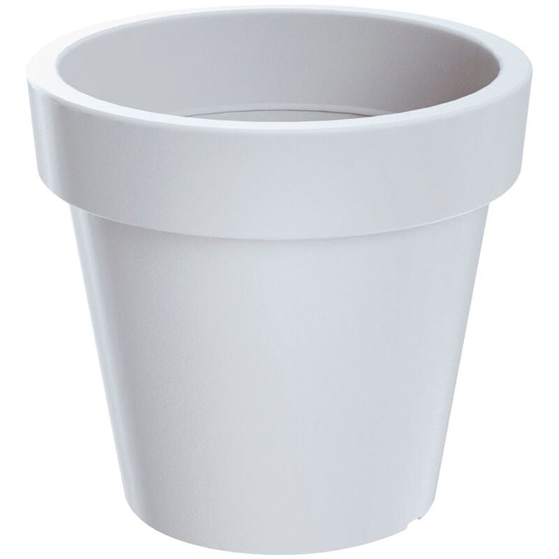 Pot en plastique Lofly avec support en couleur blanche 13,4 (l) x 13,4 (l) x 12 (h) cm