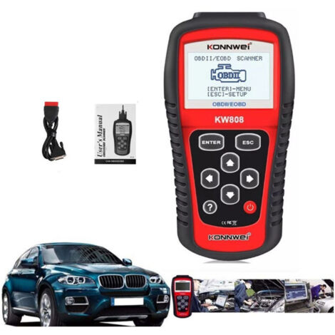 KW808 OBD2 OBDII EOBD Lecteur de code de voiture Scanner de diagnostic Outil d'analyse de code d'erreur