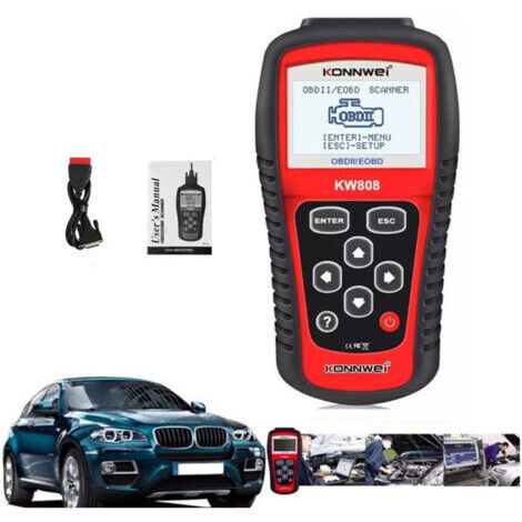 KW808 OBD2 OBDII EOBD Lecteur de code de voiture Scanner de diagnostic Outil d'analyse de code d'erreur