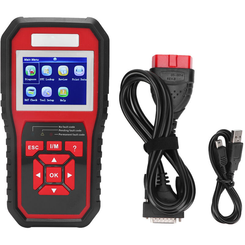 Image of KW850 OBD2 EOBD Scanner Auto-Code-Lesegerät Tester Diagnosegerät Instrument (Schwarz Rot).