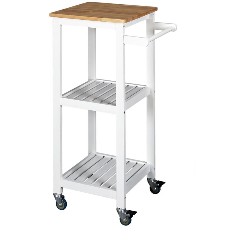 Altobuy - kwat - Desserte à Roulettes Blanche 3 Niveaux