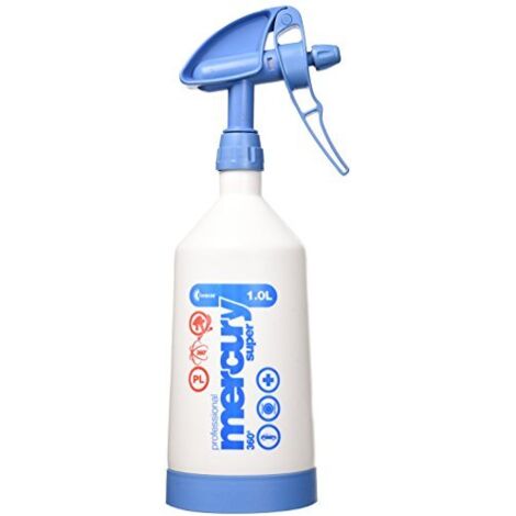 Kwazar Flacone spray Mercury Super Pro Plus, 1 L, Bianco/Blu, 10,4 x 10,4 x 35 cm