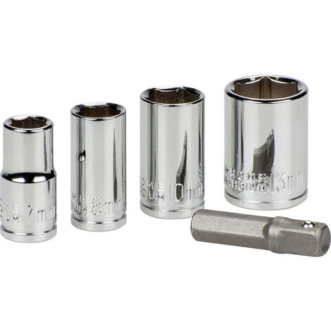 kwb  105000 Steckschlüsseleinsatz 7 mm, 8 mm, 10 mm, 13 mm  Antrieb 1/4" (6.3 mm)  5 St.
