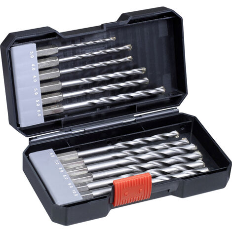 kwb  108840 Werkzeugstahl Stein-Spiralbohrer-Set 12teilig 4 mm, 5 mm, 6 mm, 8 mm, 10 mm, 3 mm, 9 mm