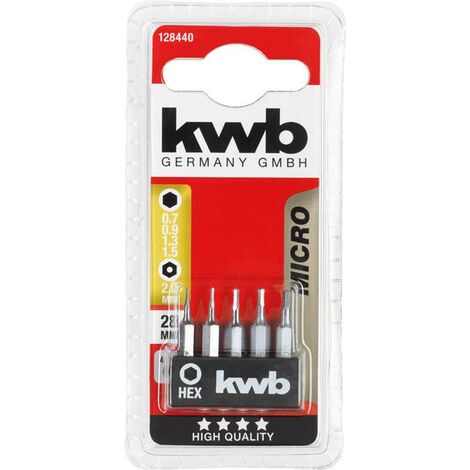 Kwb 128440 jeu d'embouts hexagonaux acier TQ 60 28 mm