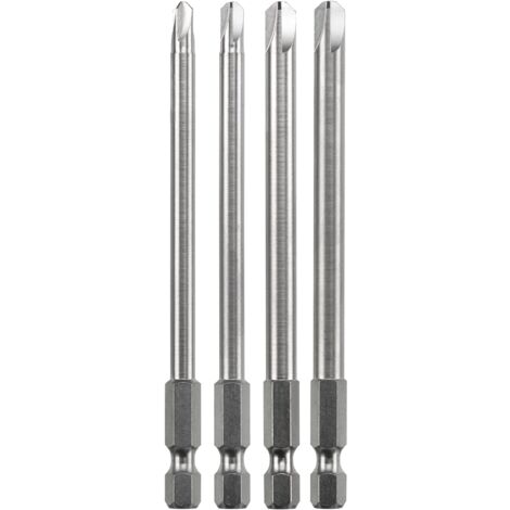 kwb 129840 Set di bit di torsione - 4 pezzi 4, 6, 8, 10, ciascuno 100 mm, extra lungo 1/4 di pollice secondo ISO 1173 E 6.3