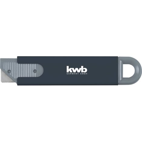 kwb 13000 Mini Sicherheits-Messer imTaschenformat, extra scharf,Cutter mit automatischem Klingen-Rückzug, 4-seitignutzbare Klinge, schwarz, 39 x 29