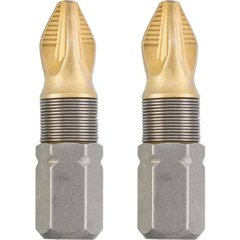 KWB 2 EMBOUTS 25 MM PZ 1 TITAN 124101 (TIN TIN, TQ 60 ACIER, ENTRAÎNEMENT ISO 1173, C6.3), 0 W 0 V