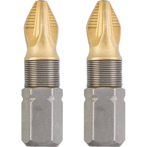 KWB 2 EMBOUTS 25 MM PZ 3 TITANE TIN 124103 (TIN, TQ 60 ACIER, ENTRAÎNEMENT ISO 1173, C6.3), 0 W 0 V