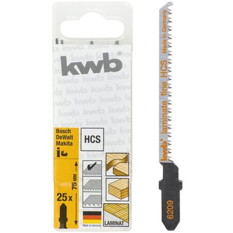 KWB 25x Stichsägeblatt T 101 AOF für Laminat und Holz, Zubehör Stichsäge