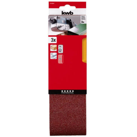 KWB 3 bandas abrasivas 40k 75x533 49912504 , 3 Bandas Abrasivas Gr 40 75X533 Mm de la marca Einhell.