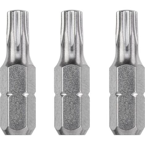 kwb 3 x Bits 25 mm TORX 27 Industrial Steel 121227 (acciaio TQ 60, ISO 1173, drive C 6.3)
