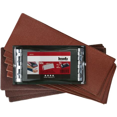 KWB 4851-70 - Levigatore manuale professionale con 50 nastri abrasivi, 93 x 230 mm
