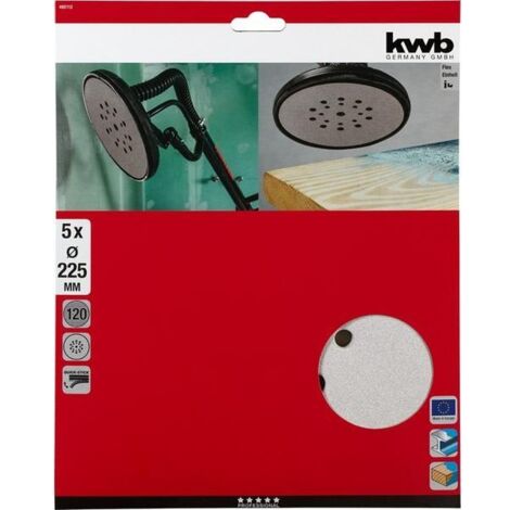 KWB 5 discos q-s perf.225mm /120 49492112 , Blister De 5 Discos De Lija D.225Mm Grano 120 de la marca Einhell.