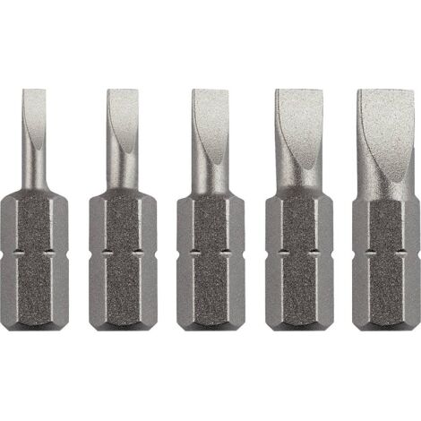 KWB 5 X 25 MM PLAT BITS STANDARDS SET 120540 UTILISATION DE BASE (1/4 '', ISO 1173, C 6.3)