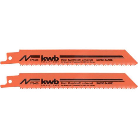 Kwb 578400 set 2 lame per sega a gattuccio universali 153 mm taglio medio per legno metallo e acciaio