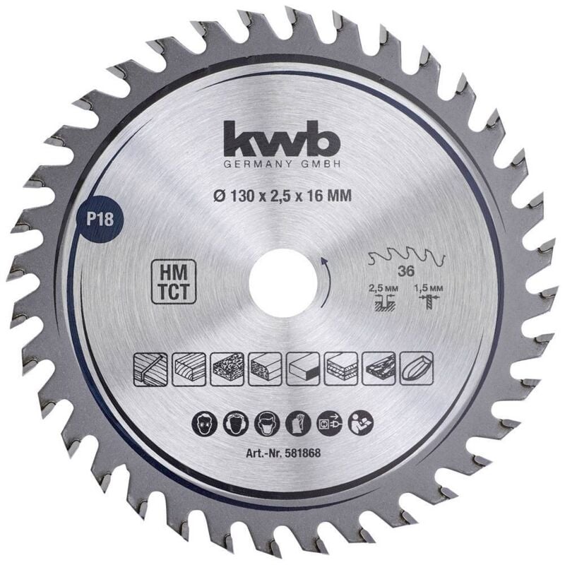 KWB - 581868 Lame de scie circulaire 130 x 16 mm 1 pc(s)