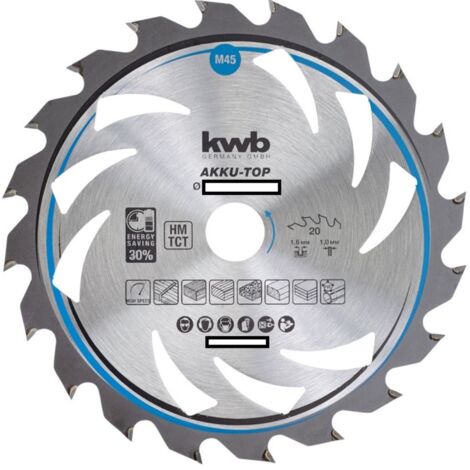 KWB 583354 HOJA DE SIERRA CIRCULAR DE AHORRO DE ENERGÍA EASY CUT, DIÁMETRO DE 150 X 16 MM CORTE FINO CON DENTADO ALTERNO ESPECIA