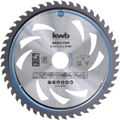 kwb 587856 Lama circolare in metallo duro 210 x 30 x 1.3 mm Numero di denti: 48 1 pz.