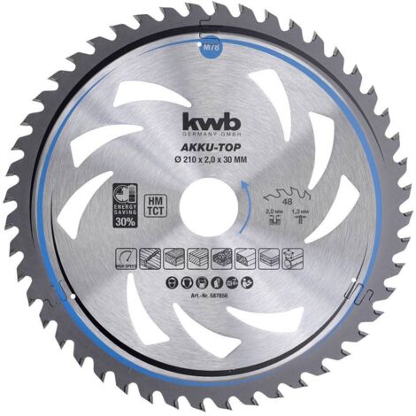 kwb 587856 Lame de scie circulaire au carbure 210 x 30 x 1.3 mm Nombre de dents: 48 1 pc(s)