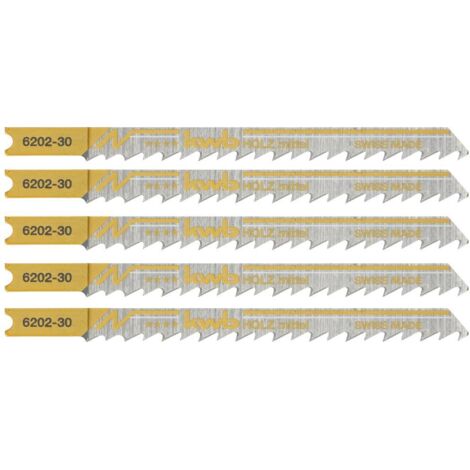kwb 620235 Lame per seghetto alternativo, lavorazione del legno, HCS, gambo universale, confezione professionale, 5 x m