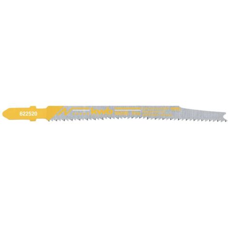 kwb 622520 2 lame speciali per seghetto alternativo per legno S20 a camma singola/albero a T per materiali pannelli, antistrappo su entrambi i lati, fine