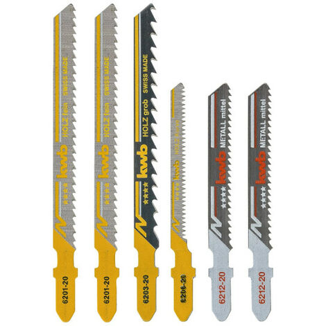 kwb 625620 SET de lames de scie sauteuse, HCS, 6 pièces 6 pc(s)