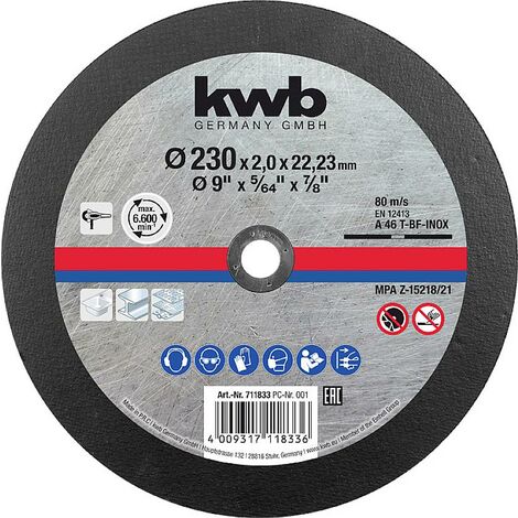 Kwb 791995 Disque à tronçonner 230 mm 5 pc(s) métal - Cdiscount