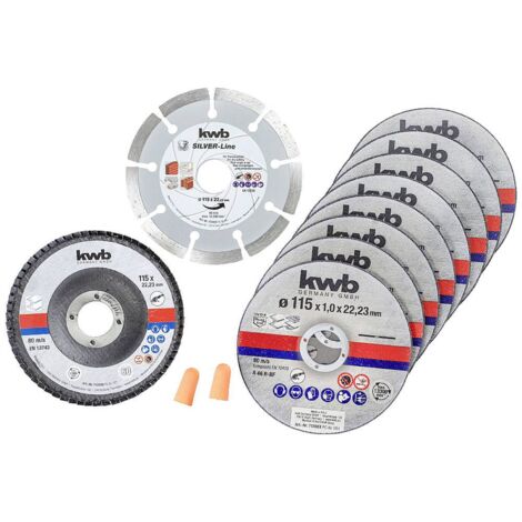 kwb 712041 Jeu de disque à tronçonner 115 mm 10 pc(s) acier inoxydable