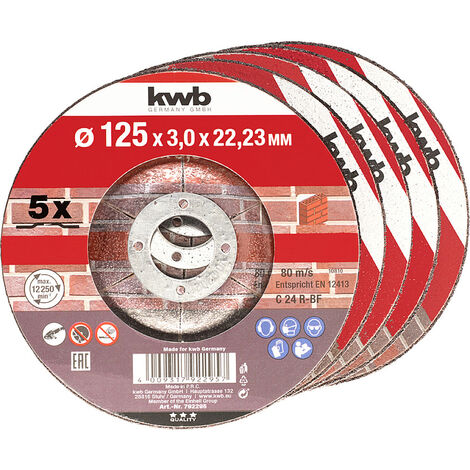kwb  792295 Trennscheibe gerade 125 mm 5 St. Stein