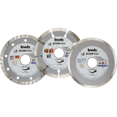 kwb 797080 Disque à tronçonner diamanté Diamètre 115 mm Ø de perçage 22 mm 3 pc(s)