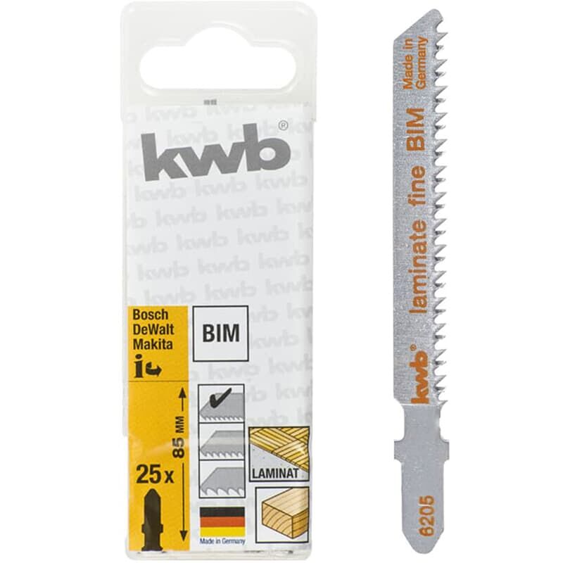 Image of 25x Stichsägeblatt t 101 bif für Laminat, gerader Schnitt, Zubehör Stichsäge - KWB