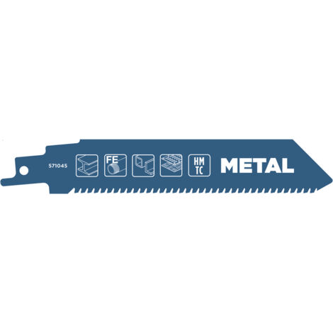 kwb Bimetall-Säbelsägeblatt für Metall, 152 mm (geeignet für Stahl, Eisen, Metallprofile, Blech, hochwertige Hartmetall-Zähne, hohe Elastizität, gefräste und geschränkte Zahnung, ½'' Universalschaft)