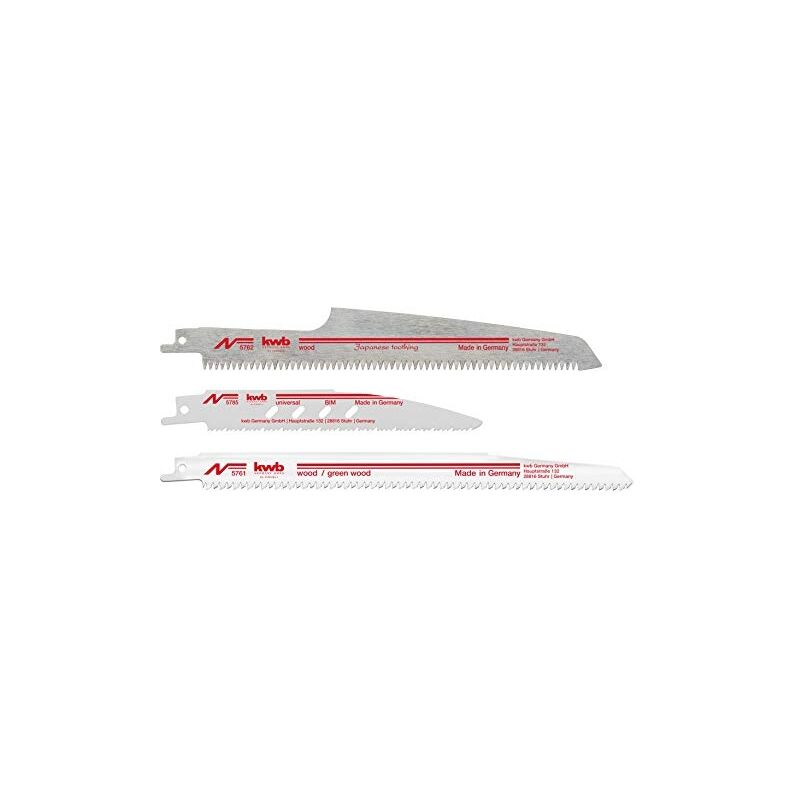 Kwb by Einhell 49576105 lot de 3 lames de scie accessoires de scie universelle en bois/métal