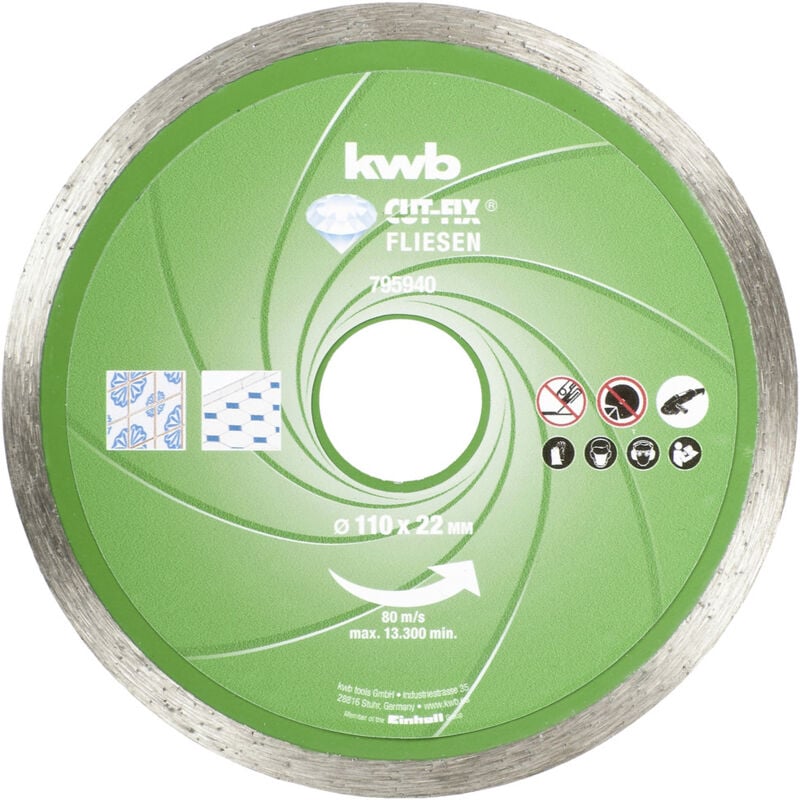 Image of KWB CUT-FIX® Fliesen DIAMANT Trennscheiben, ø 110 mm - 795940