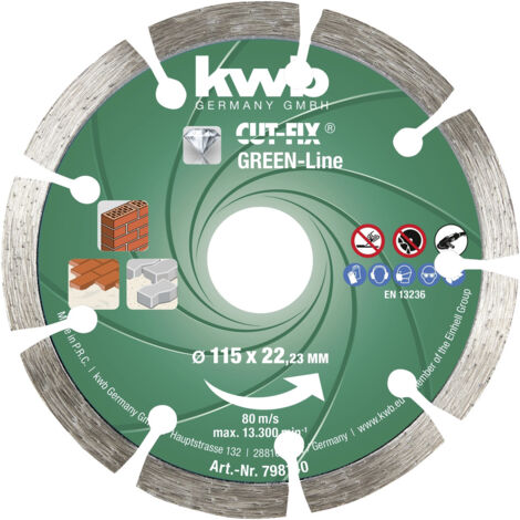 KWB CUT-FIX® Green-Line DIAMANT Trennscheiben, ø 115 mm -  798140
