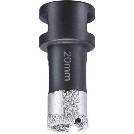 kwb Diamant Fliesen-Loch-Bohrer für Winkelschleifer, Lochsäge mit M14-Aufnahme, Diamont-Bohrkrone Durchmesser 20 mm
