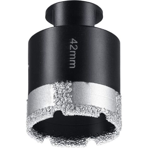 kwb Diamant Fliesen-Loch-Bohrer für Winkelschleifer, Lochsäge mit M14-Aufnahme, Diamont-Bohrkrone Durchmesser 42 mm